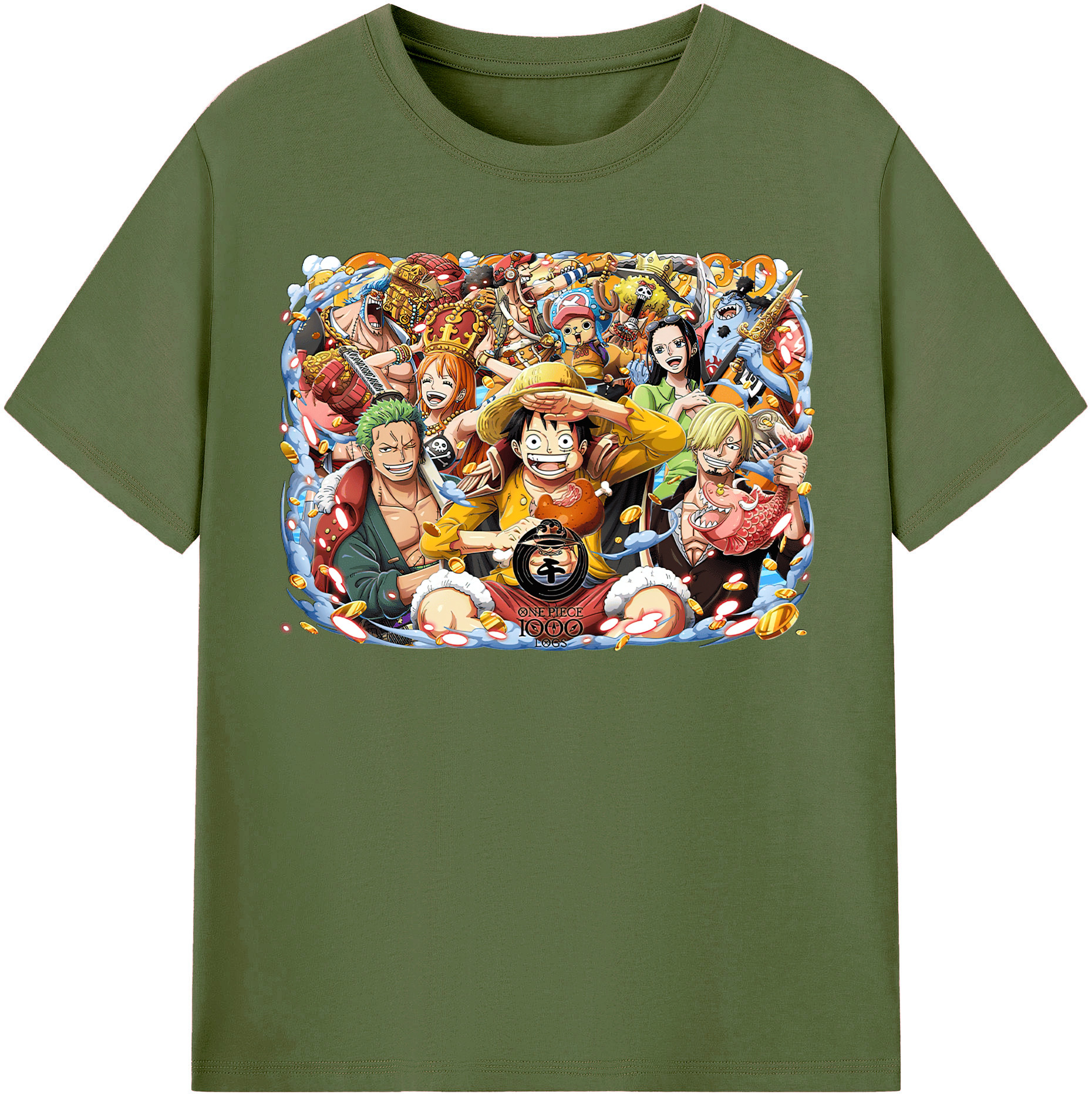 ワンピース モンキー・D・ルフィ ONE PIECE Monkey D. Luffy 綿100％半袖Tシャツ（フロントプリント）